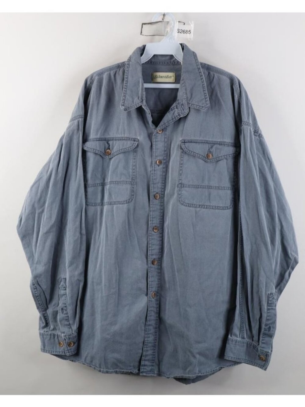 Vinage 90s Streetwear Mens 2XLT Faded Stonewash Trekking Collared Button Shirt